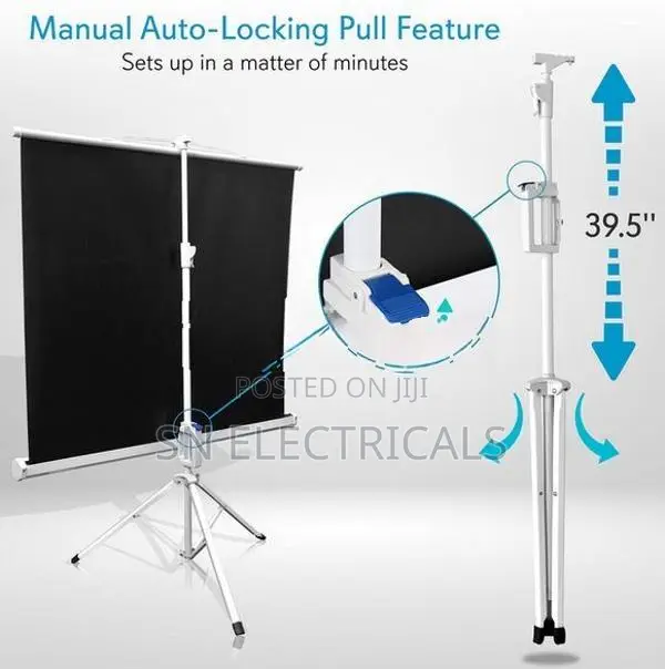 Projector Screen With Tripod Stand 6 x Feet 72″x72″
