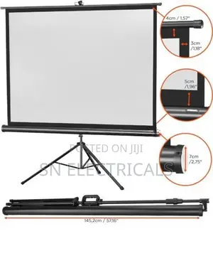 Projector Screen With Tripod Stand 6 x Feet 72″x72″