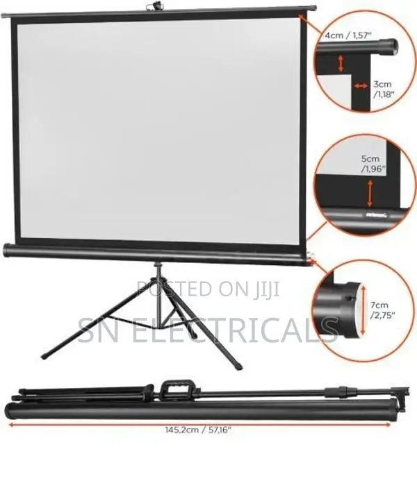 Projector Screen With Tripod Stand 6 x Feet 72″x72″