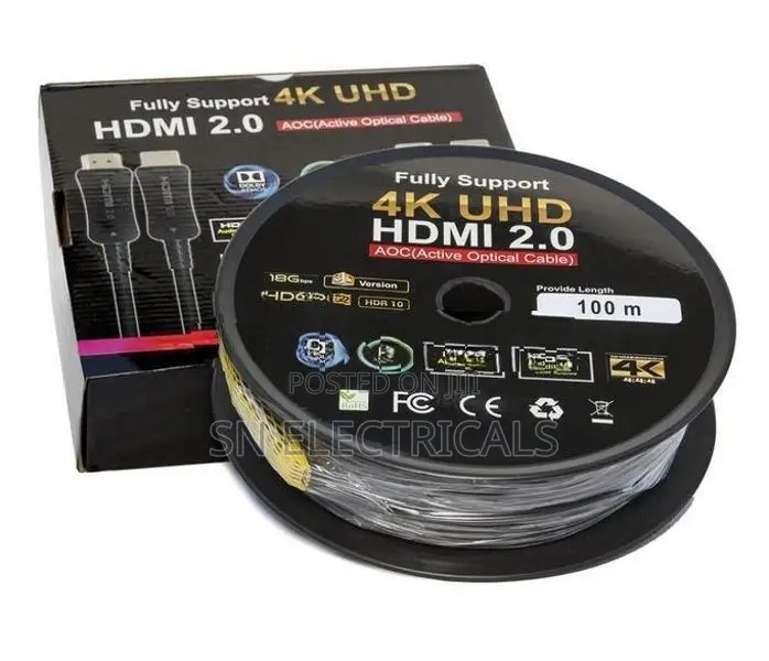 100m Active Fiber Optic HDMI Cable – Ultimate 2K 4K 8K 2.1
