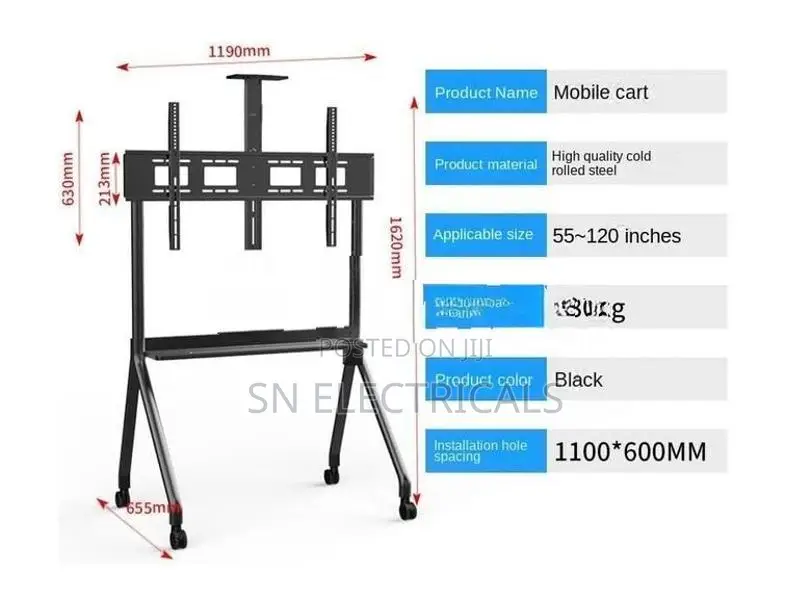 Smart TV 32"-85" Trolley Movable Mobile Cart Stand