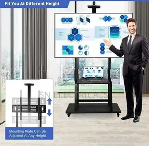 Trolley Movable Heavy Duty 43″-100″ TV & Smart Board Stand Bracket -18