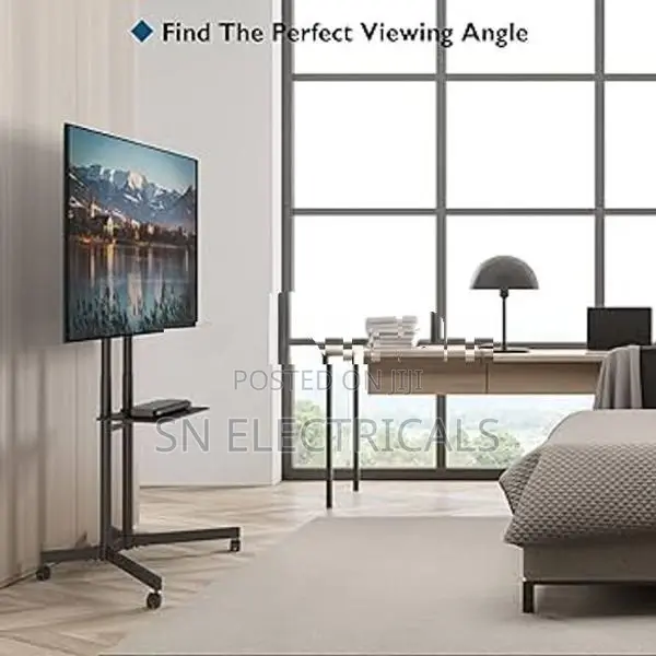 Trolley Movable Smart TV Stand 32″–65″ | Height Adjustable