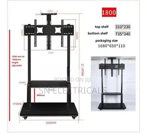 Trolley Movable Heavy Duty 43″-100″ TV & Smart Board Stand Bracket -18
