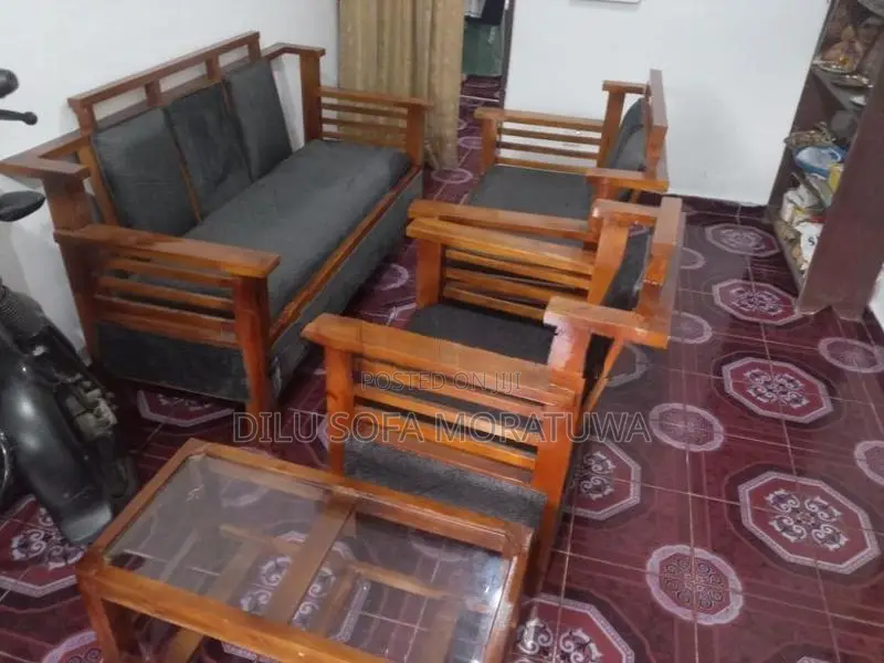 wooden cusion sofa set