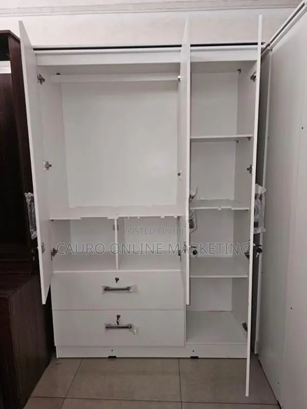 New White Colour 3 Door Cupboard 6*4 Wardrobe