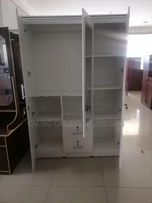 New Melamine White Colour 3 Door Cupboard 6*4 Wardrobe