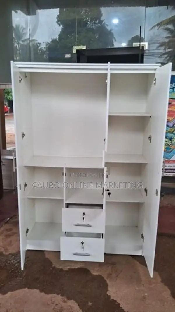 New Melamine White Colour 3 Door Cupboard Large Wardrobe