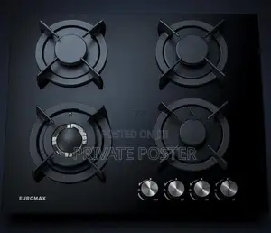 EUROMAX (TURKEY BRAND) 4 Burner Tempered Glass Gas Cooker Hob