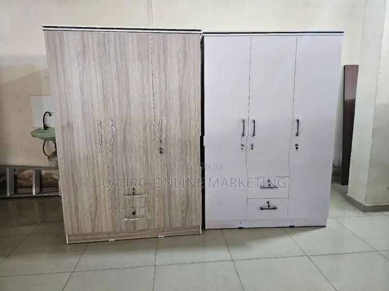 New Melamine White / Ash Colour 3 Door Cupboard 6*4 Wardrobe