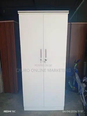 New Melamine 2 Door White Colour Cupboard Wardrobe