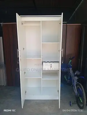 New Melamine 2 Door White Colour Cupboard Wardrobe