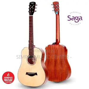 Saga BT10S Premium-tier 34 Inch Solid Top Travel Guitar With Carry Bag