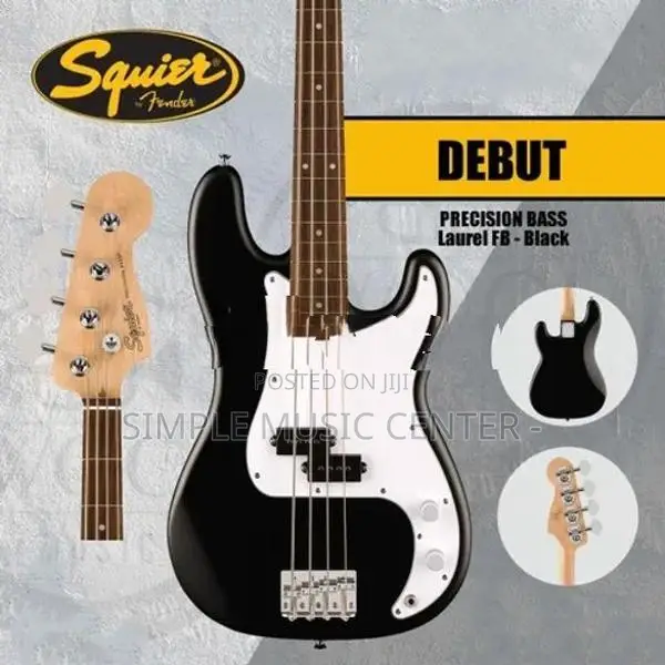 Fender Squier Precision Bass Guitar Debut Series Laurel FB Black