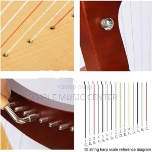 Harp, 23 Strings Mahogany Heart-shaped Lyer Harp 30 inch Height