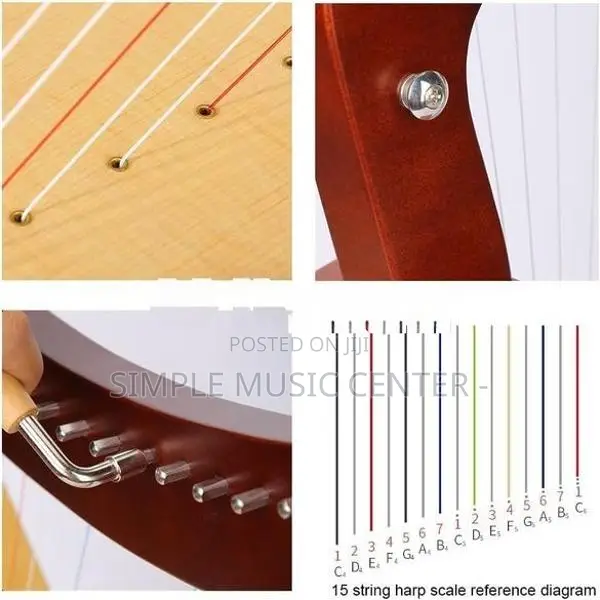 Harp, 23 Strings Mahogany Heart-shaped Lyer Harp 30 inch Height