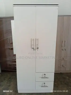 New Melamine White Colour 2 Door Cupboard