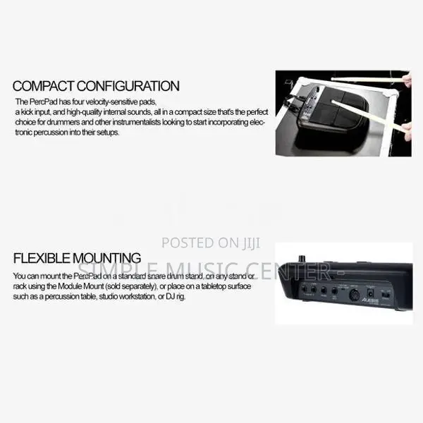 Alesis Black PercPad Electronic Drum Pad Compact 4 Pads MIDI Output