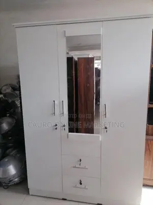 New Melamine White Colour 3 Door Cupboard Wardrobe