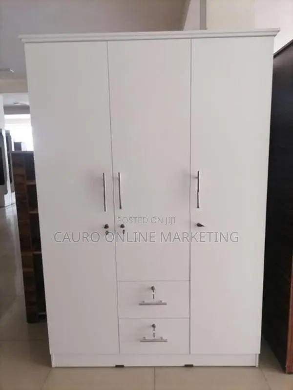 New Melamine 6*4 White 3 Door Cupboard Wardrobe