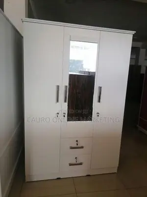 New White Colour 3 Door Melamine Cupboard Wardrobe