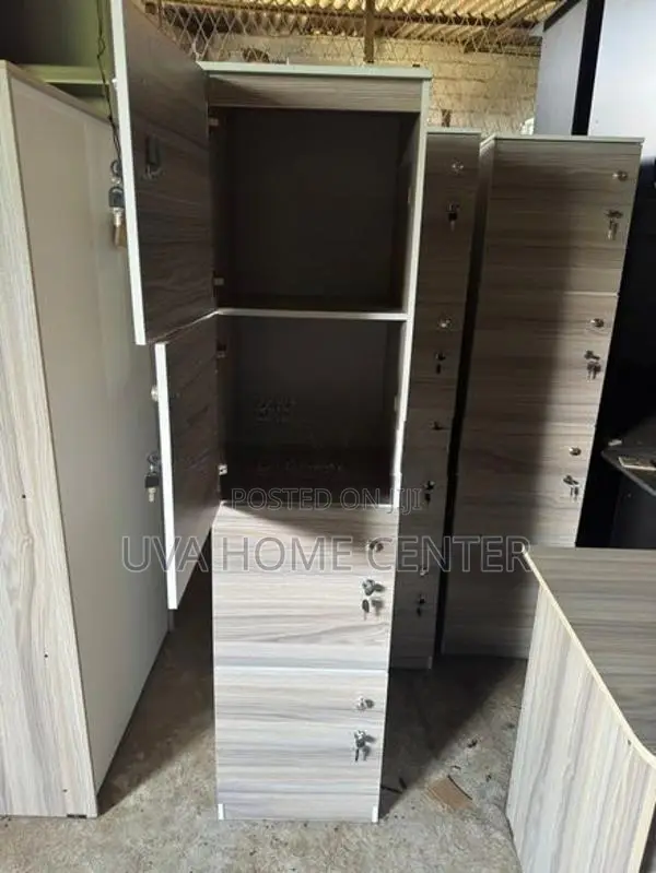 Melamine Ash White Locker Cupboard 4D
