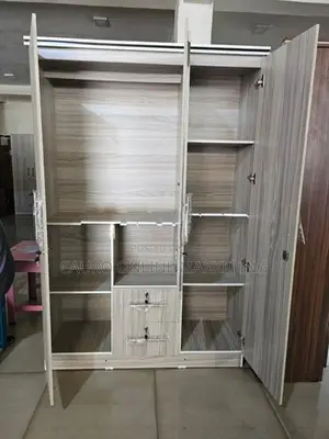 New Melamine 3 Door Ash White Colour Cupboard Wardrobe
