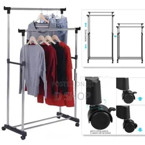 Double Pole Telescopic - Cloth Adjustable Rack
