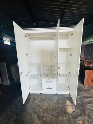 New Melamine White Colour 3 Door Cupboard 6*4 Ft Wardrobe