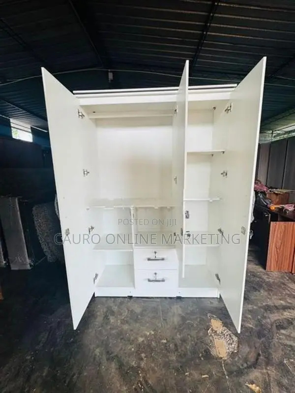 New Melamine White Colour 3 Door Cupboard 6*4 Ft Wardrobe