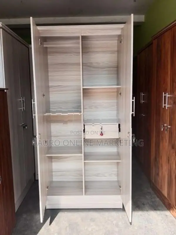 New Melamine White Colour 2 Door Wardrobe 6*2.5 Ft Cupboard
