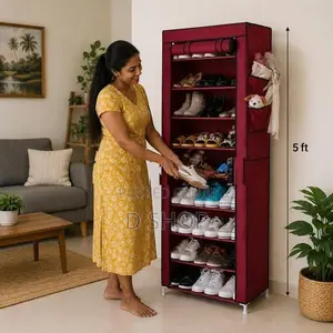 9 Layer Shoe Rack with Dust Cover