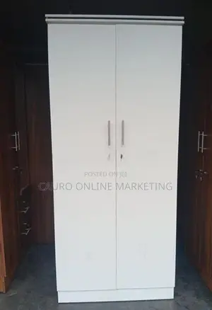 New Melamine 2 Door White Colour Cupboard Wardrobe