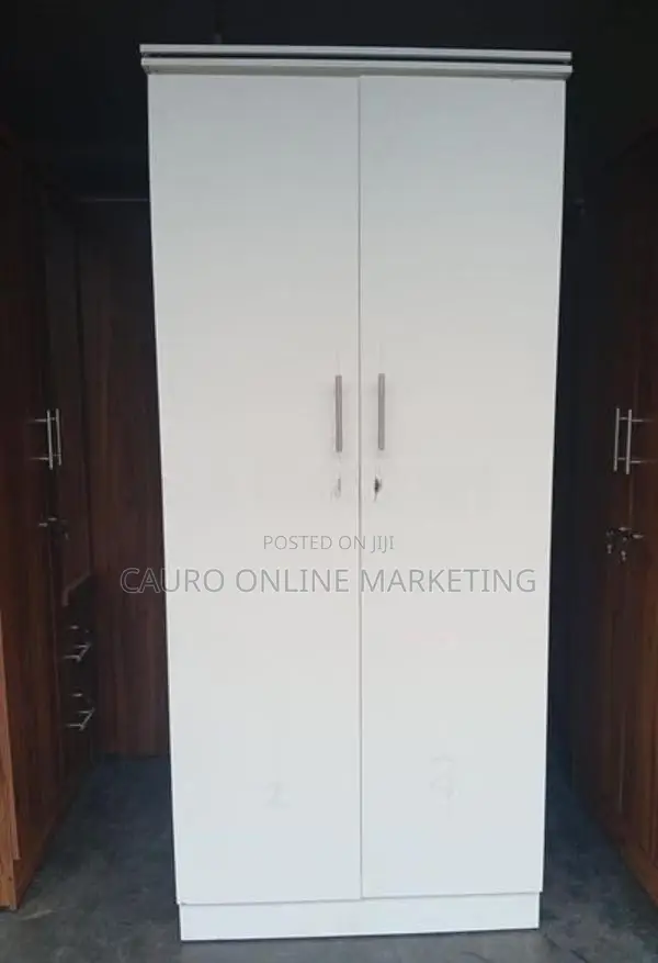 New Melamine 2 Door White Colour Cupboard Wardrobe