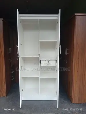 New Melamine 2 Door White Colour Cupboard Wardrobe