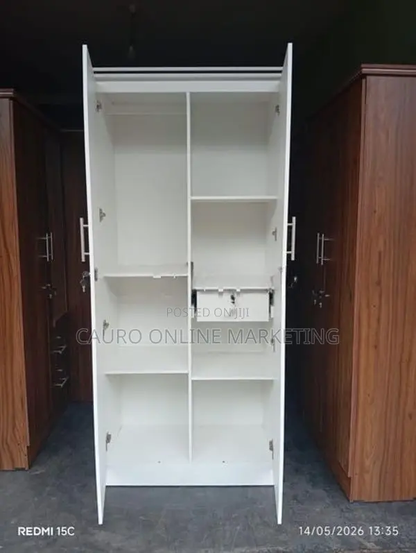 New Melamine 2 Door White Colour Cupboard Wardrobe