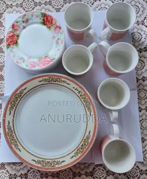 Dinnerware Ceramics Set with Milk Cups