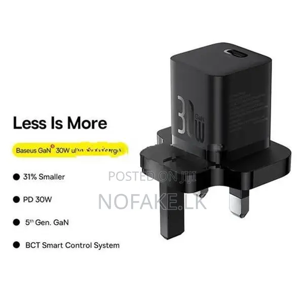 Baseus GaN5 Fast Charger Mini 1C 30W UK Power Adapter