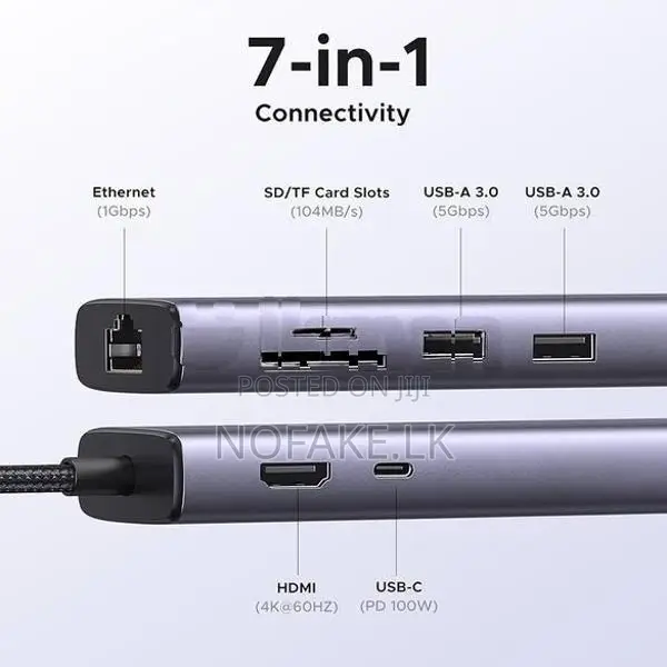 UGREEN 7 In 1 USB-C Multifuntion 100W PD Hub with HDMI 4K & RJ45 Ports