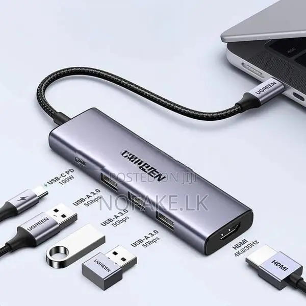 UGREEN 5 in 1 Type-C to HDMI 3 USB 100W PD charging Hub Station