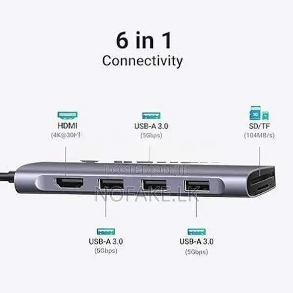 UGREEN 6 in 1 TYPE C Multifunctional Hub Station Adapter