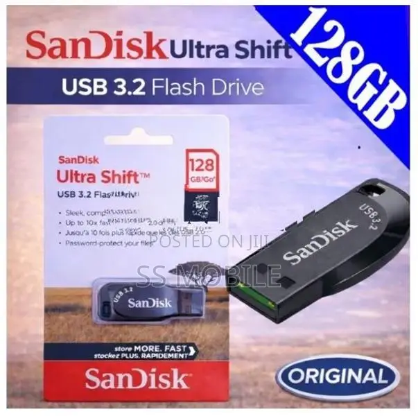 SanDisk Ultra Shift USB 3.2 Flash Drive 128GB