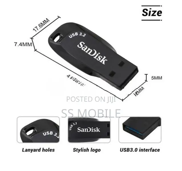 SanDisk Ultra Shift USB 3.2 Flash Drive 64GB