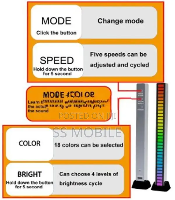 Audio RGB Light Bar Music Rhythm Pickup Lamp