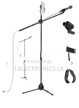 Adjustable Mic Stand Boom – Microphone Tablet Holder