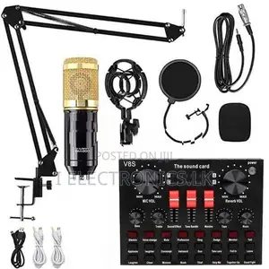 BM800+V8S Sound Card Set Audio Condenser Mic Studio Singing Microphone
