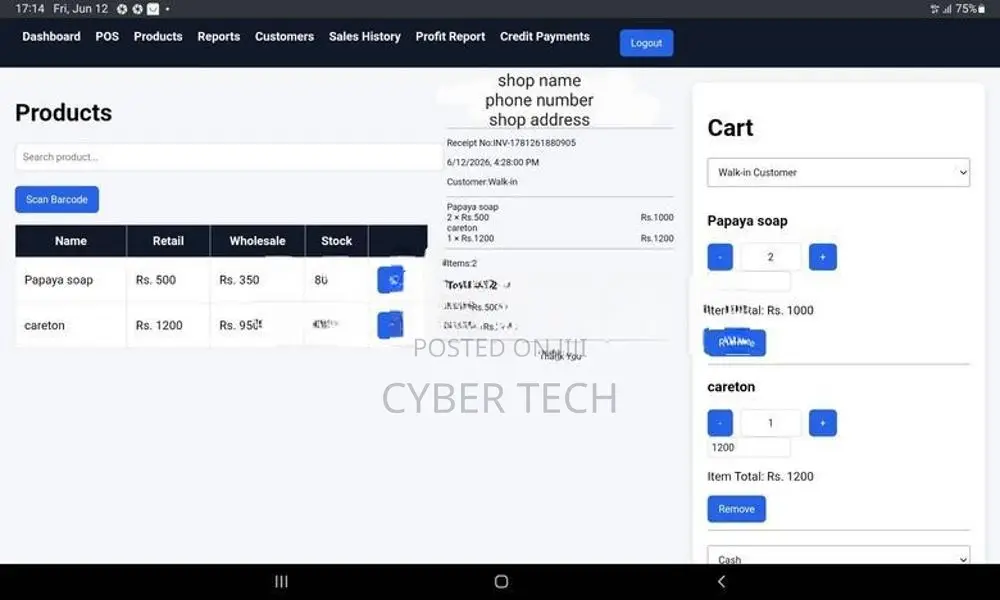 Simple Ui POS System Software