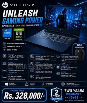 New Gaming HP Victus i5 13Gen RTX 4050 6GB