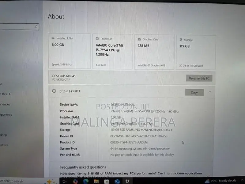 NEC i5 7th Gen Laptop