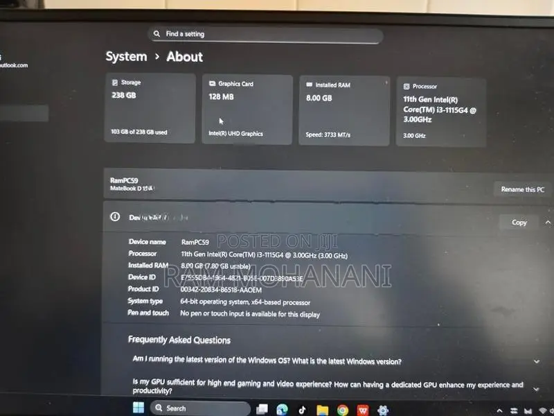 Huawei D15 Mate I3 Laptop